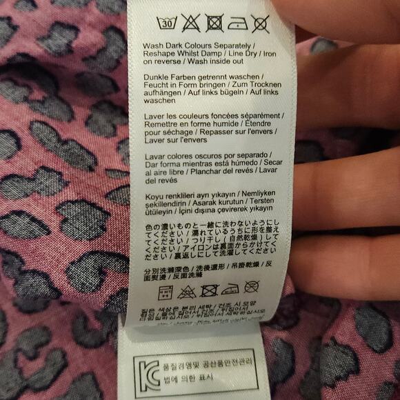 Joules Yasmine Dress Women’s US 10 Pink Leopard Button Front V-Neck Belted Midi - Picture 13 of 14